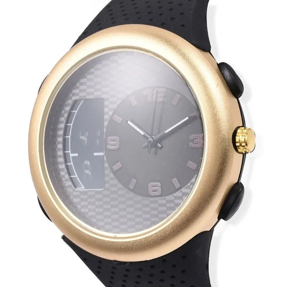 STRADA Watch with Black Silicone Band